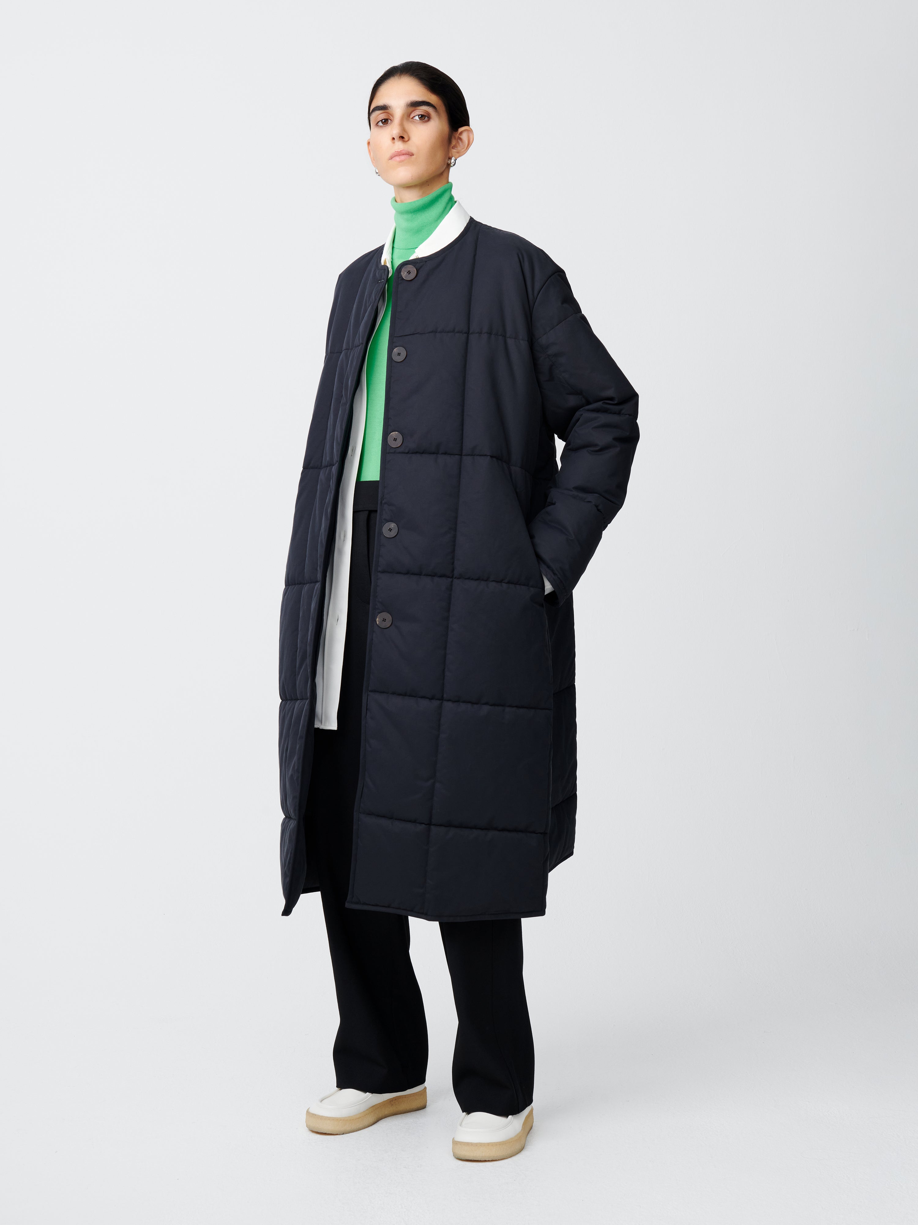 PIEPER PADDED COAT IN DARK NAVY