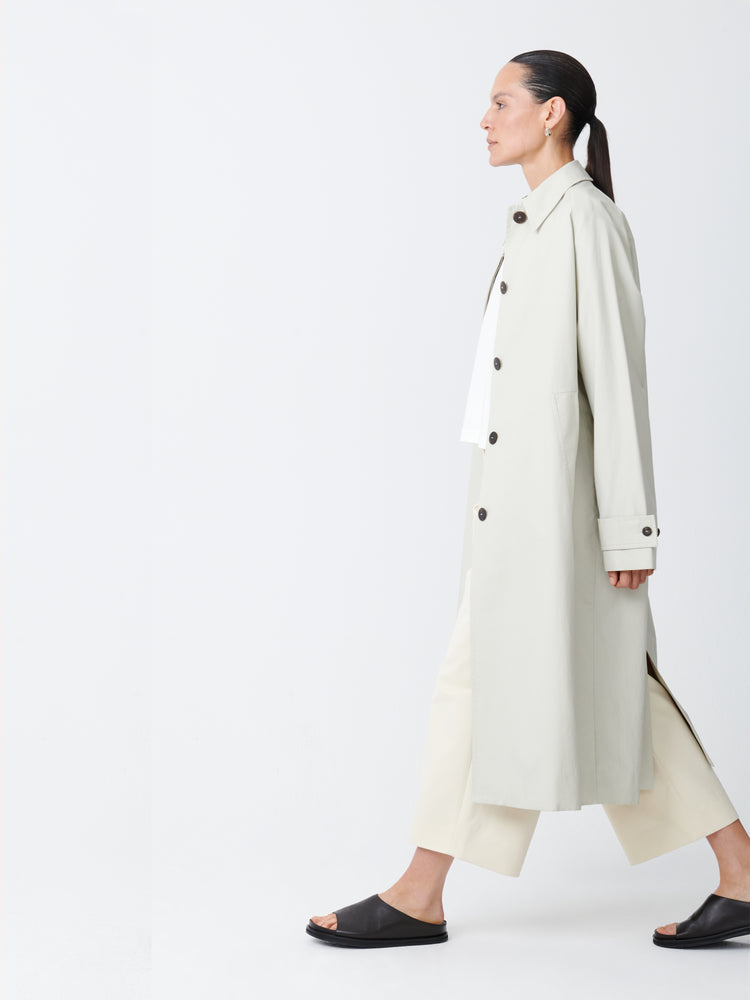 HOLIN COATED COTTON COAT IN DOVE