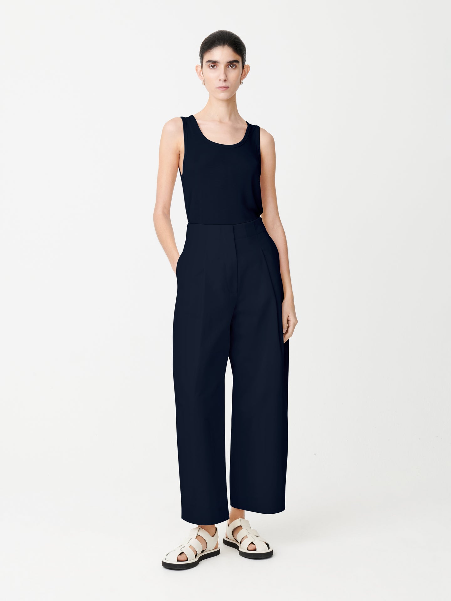 DORDONI VOLUME PANT IN DARK NAVY