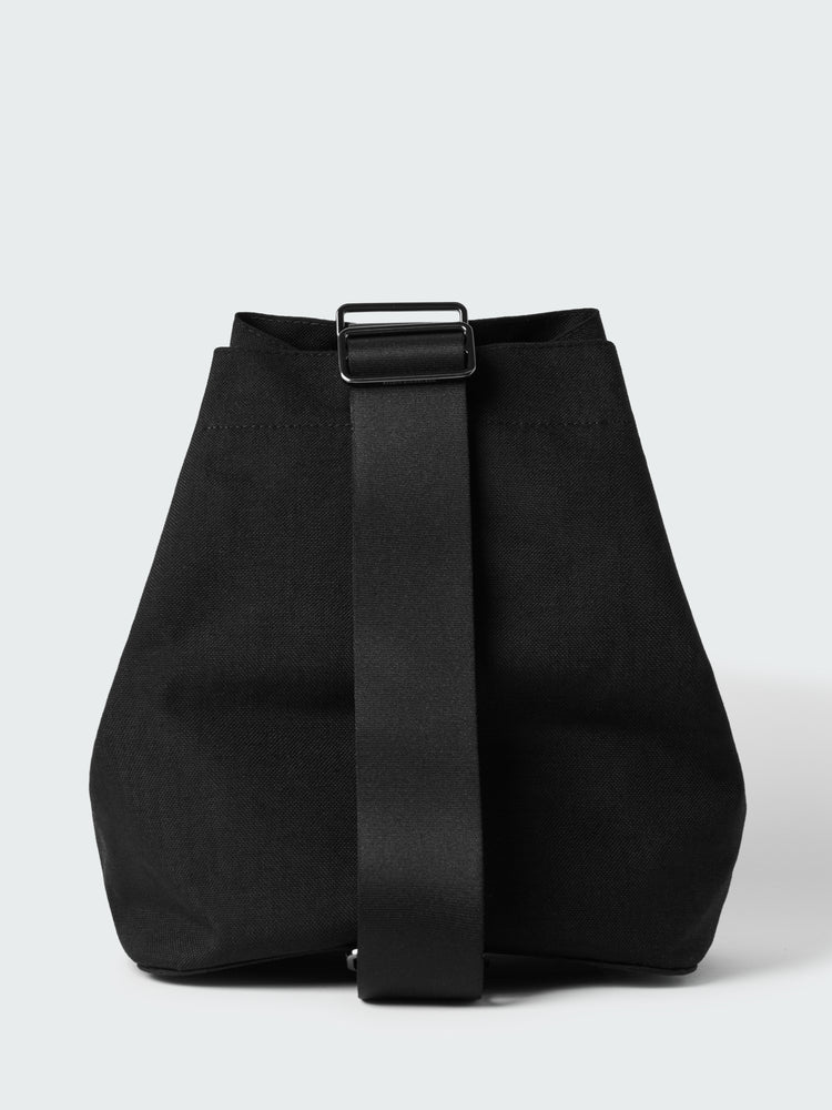 SLIDE NYLON CROSS BODY BAG IN BLACK