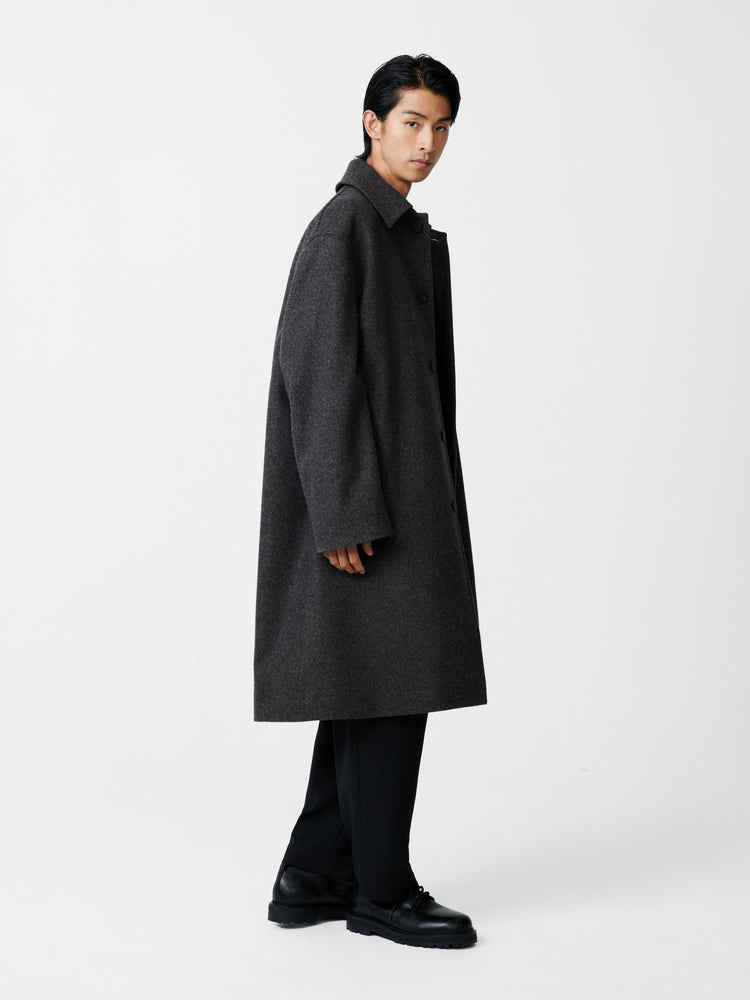 COVER COAT IN CHARCOAL MARL