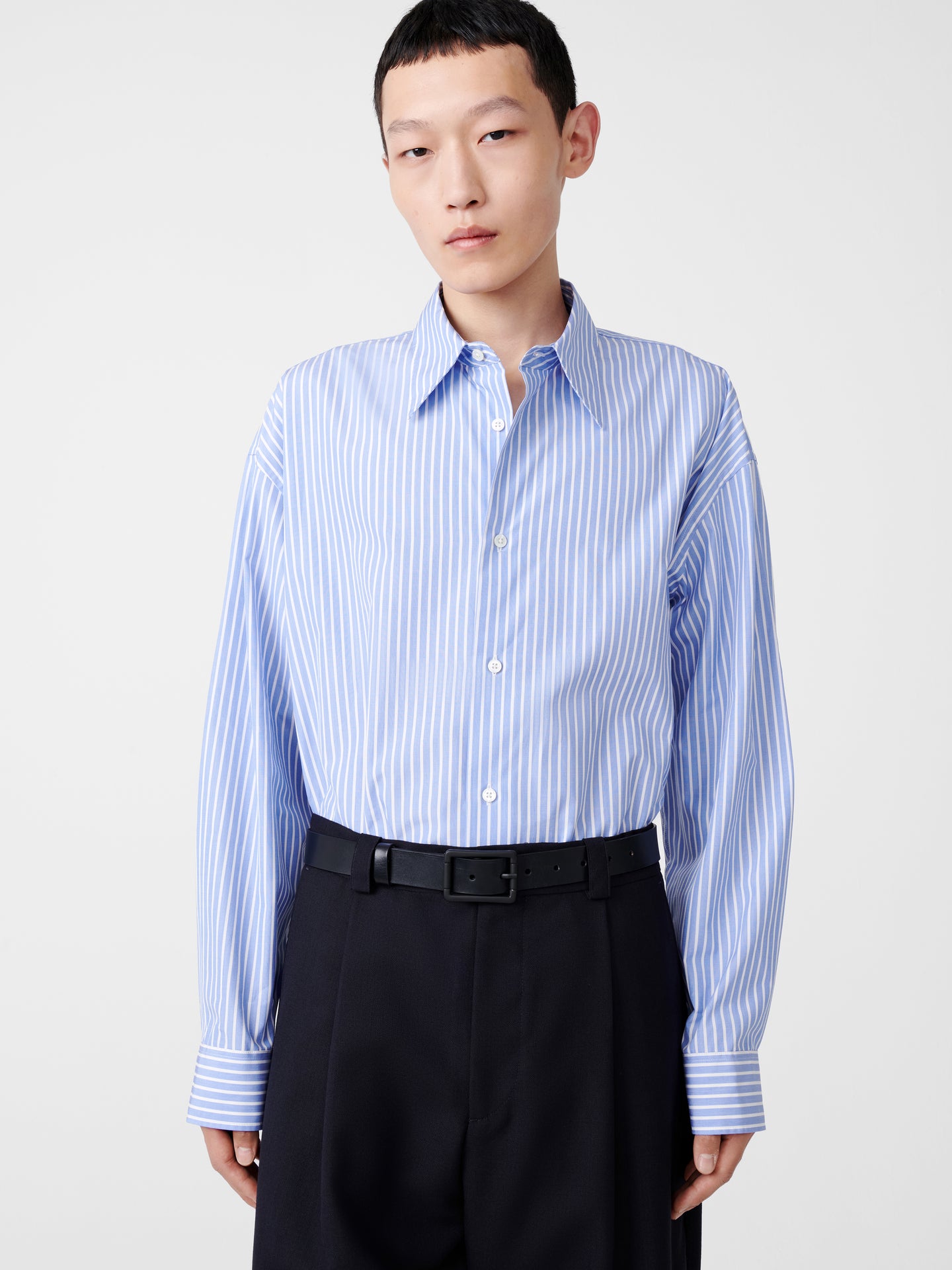 LOCHE SHIRT IN POWDER BLUE/WHITE