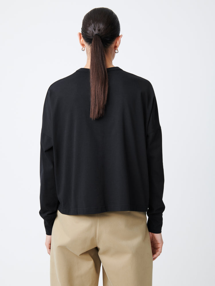 LOOP LONG SLEEVE T-SHIRT IN BLACK