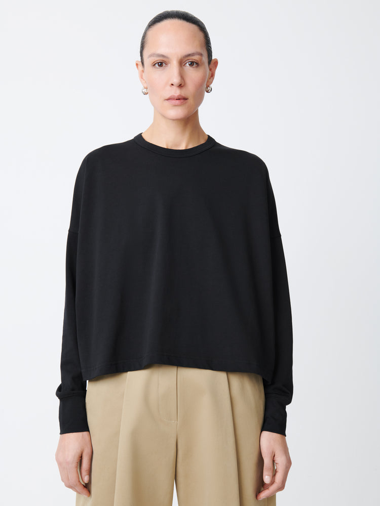 LOOP LONG SLEEVE T-SHIRT IN BLACK