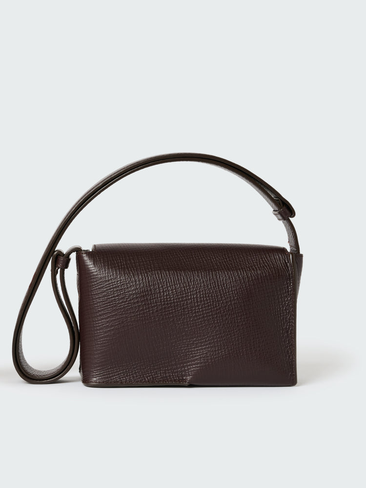 MESHI MINI LEATHER BAG IN CONKER