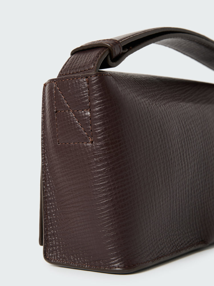 MESHI MINI LEATHER BAG IN CONKER