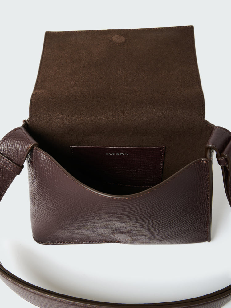 MESHI MINI LEATHER BAG IN CONKER