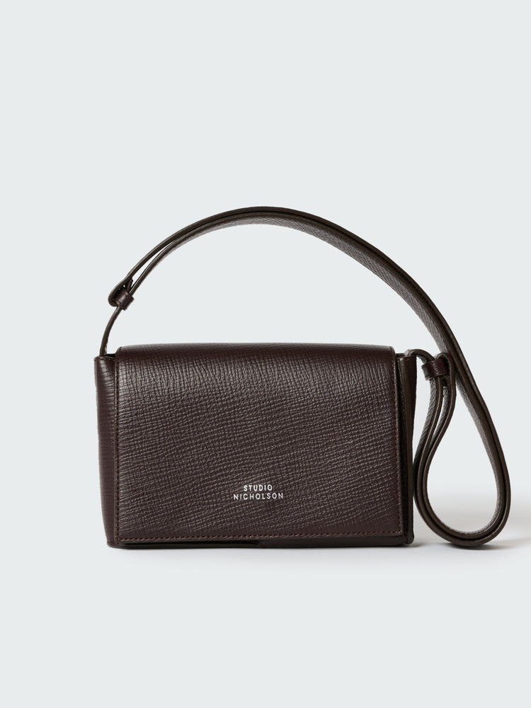 MESHI MINI LEATHER BAG IN CONKER