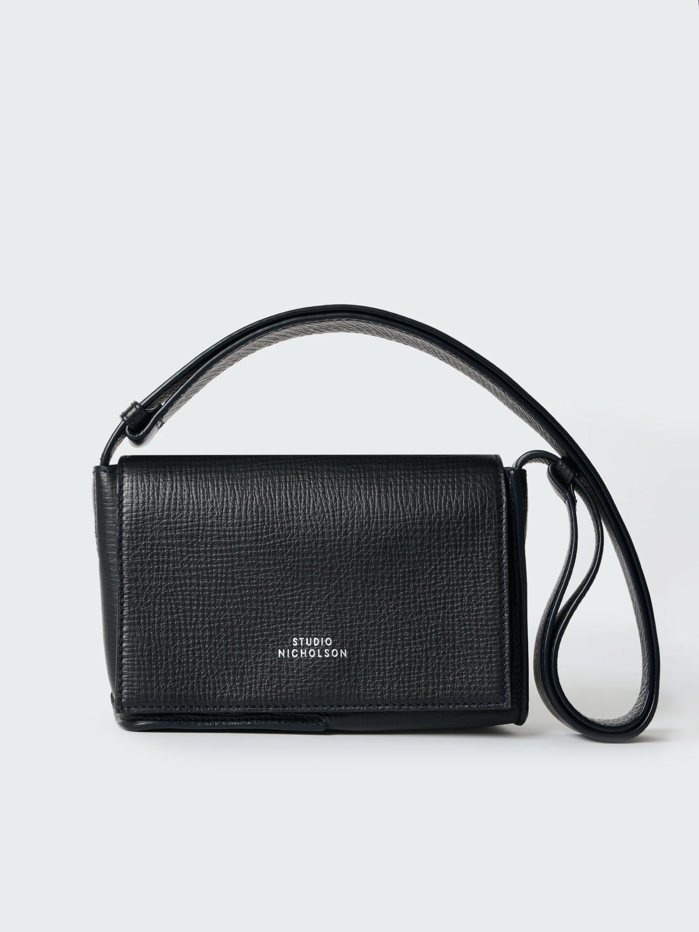 MESHI MINI LEATHER BAG IN DARKEST NAVY