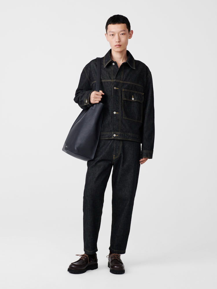 PETAR  ITALIAN DENIM JACKET  IN BLACK