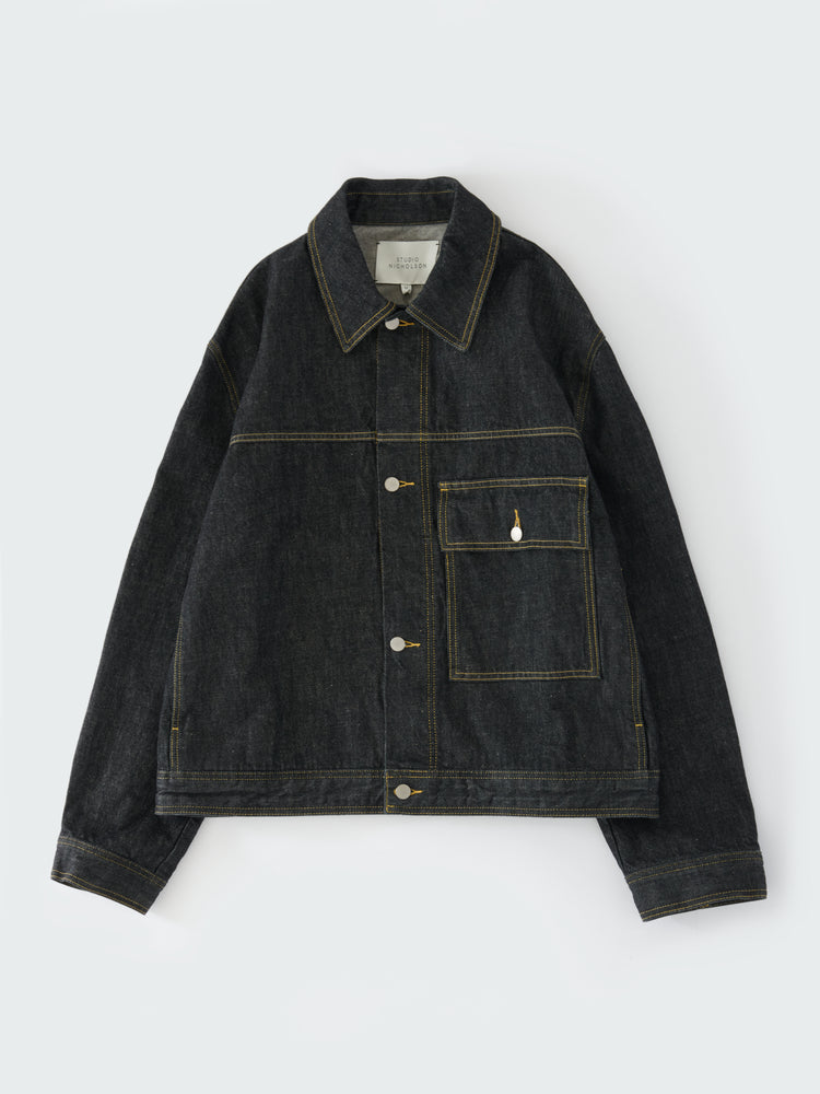 PETAR  ITALIAN DENIM JACKET  IN BLACK