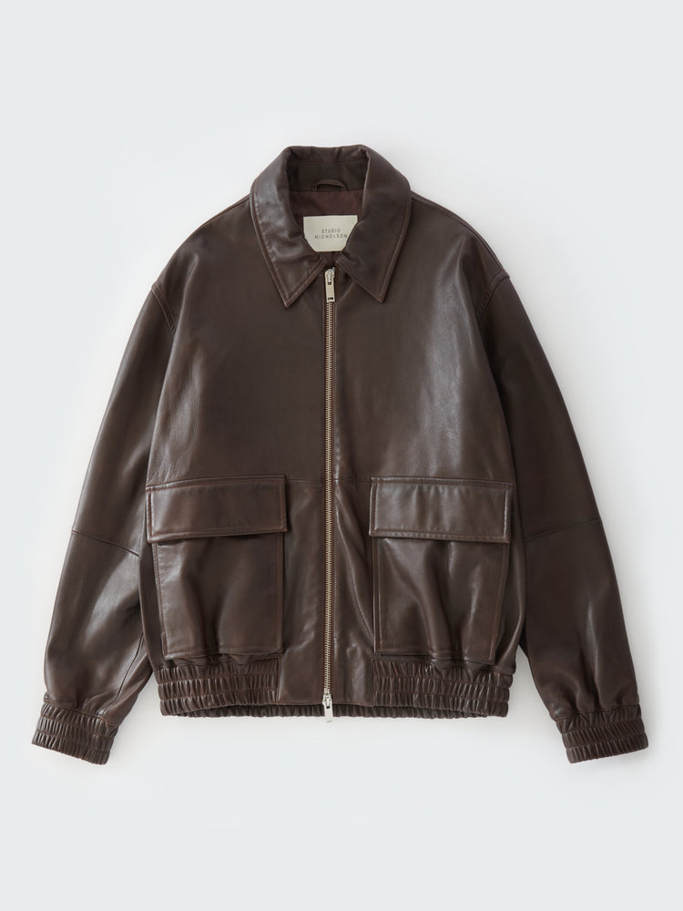 PISTON LEATHER JACKET IN BROWN