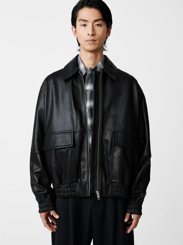 PISTON LEATHER JACKET IN BLACK