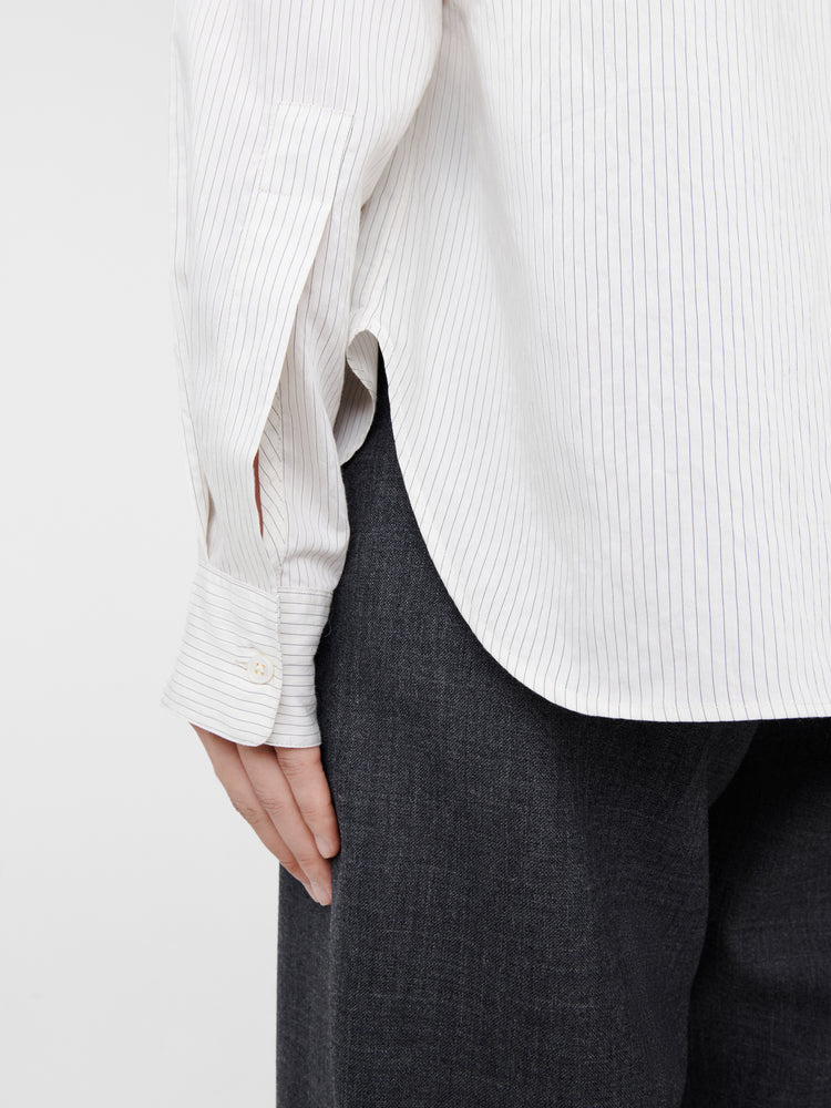 SALIN SHIRT  IN STRIPE BLACK