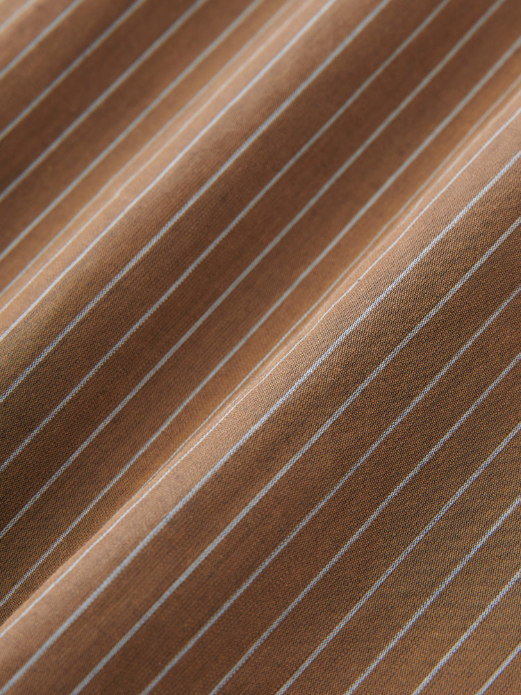 STRIKE SHIRT IN TOFFEE STRIPE